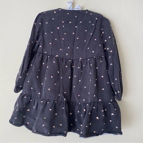 Zara Toddler Long Sleeve Heart Print Dress - Picture 9 of 9